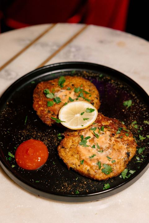 Crab cakes at Flamingo Cocktail Club
